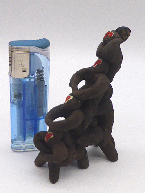 cNo-10 廃絶 郷土玩具 湊焼 住吉人形 日和見猿 栞 縁起物 /オブジェ/置物・240722拍卖