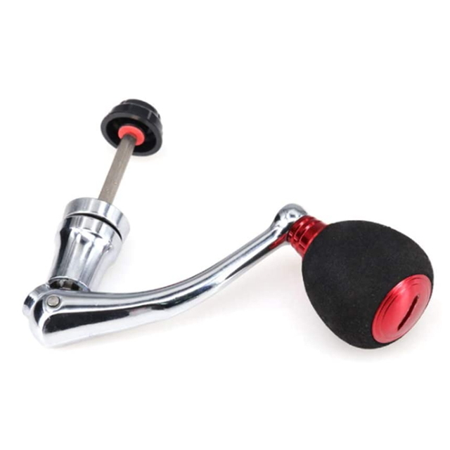 Pスピニングリール カスタムハンドルパーツ 《レッドL》 ダイワ適合 4000番~6000番 パワーハンドル ステンレス製 六角軸4.5x30mm EVAノブ 拍卖