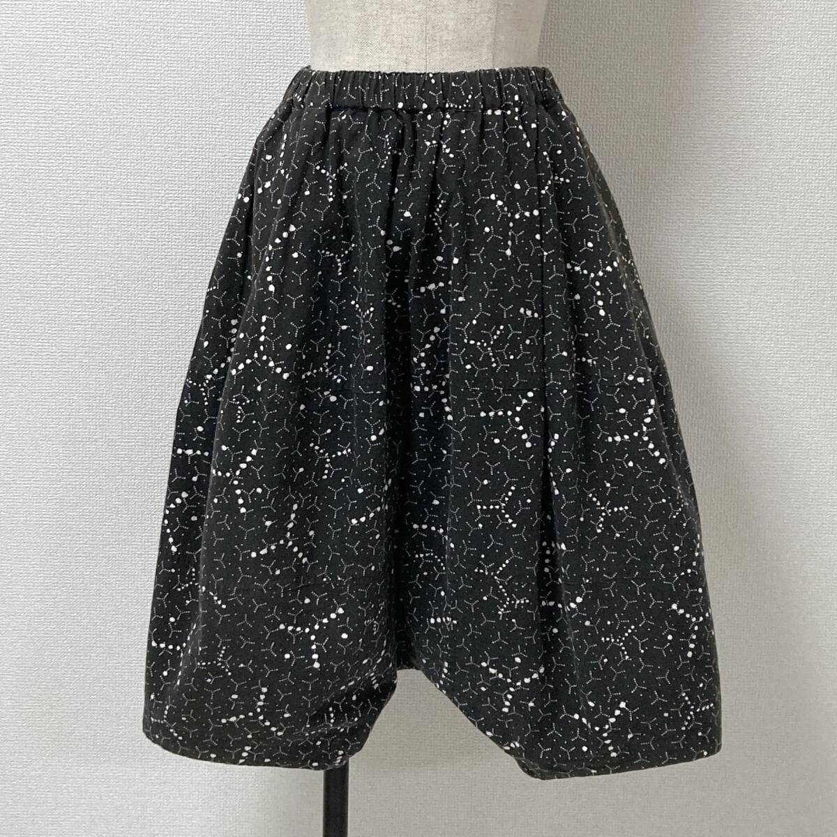 AD2015 コムコム COMME des GARCONS サルエル ショートパンツ 総柄 黒 XSサイズ コムデギャルソン ショーツ ハーフ archive 4060103拍卖