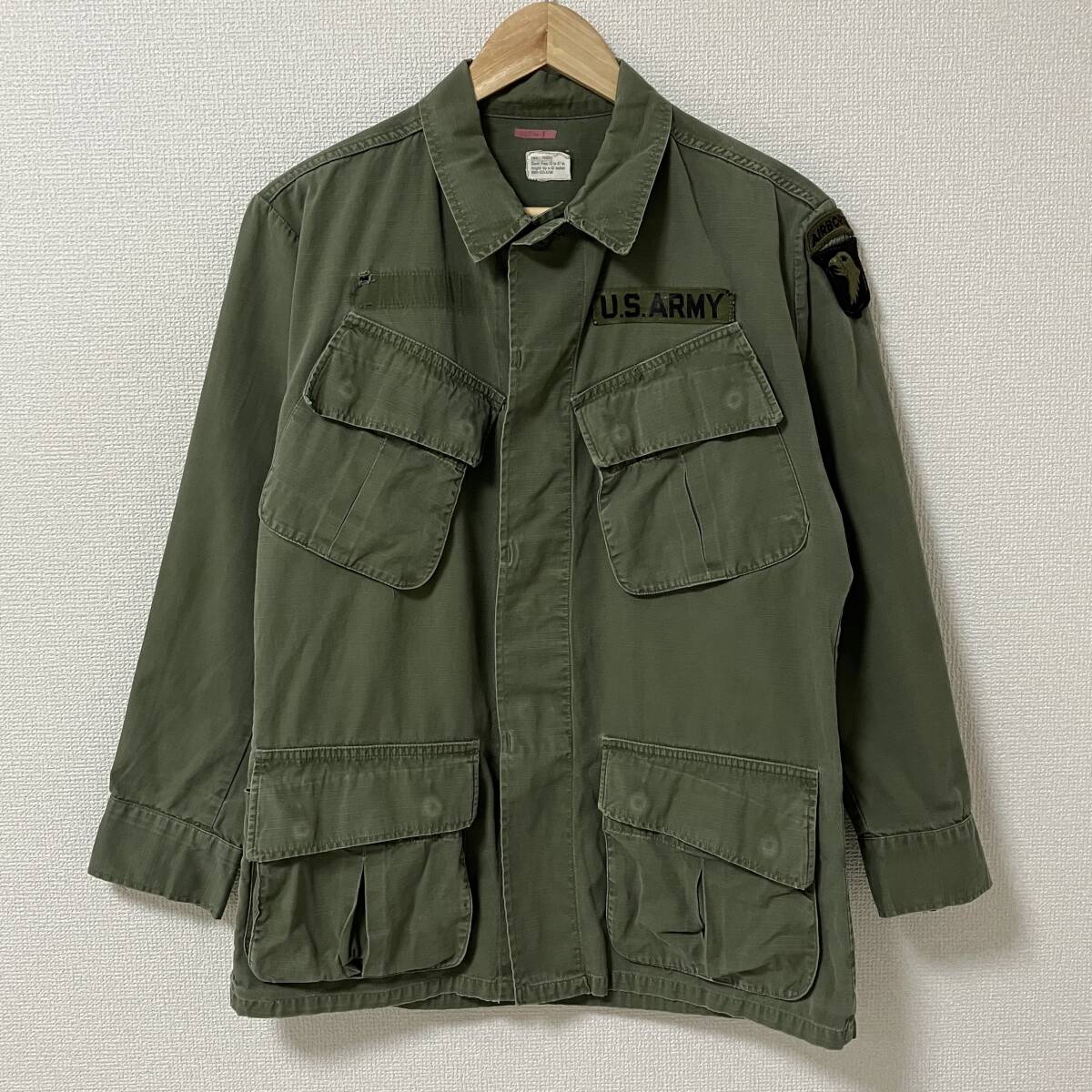 60s 5th US.ARMY ジャングルファティーグ ジャケット リップストップ S-SHORT ミリタリー シャツ ビンテージ VINTAGE 4070179拍卖