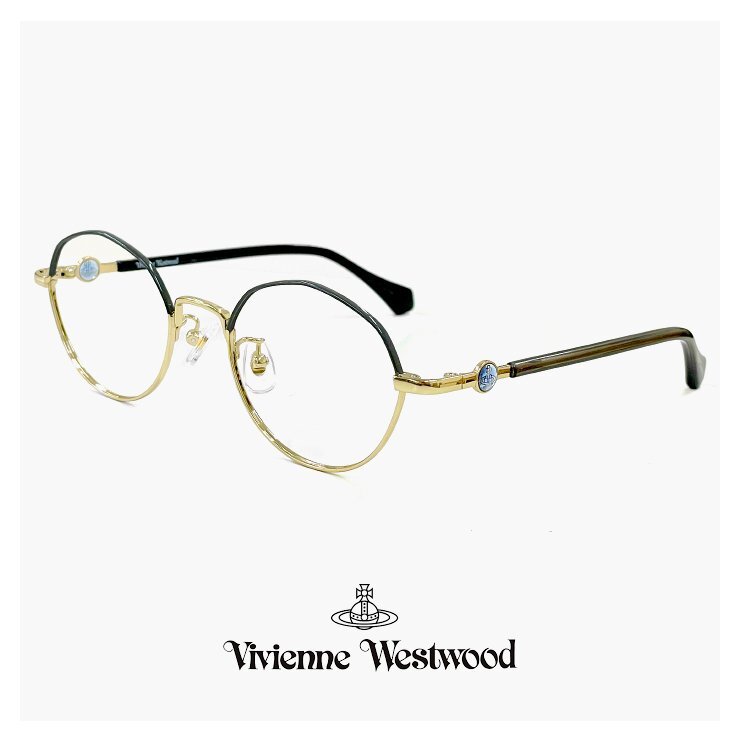 新品 ヴィヴィアン ウエストウッド レディース メガネ 40-0010 c03 48mm Vivienne Westwood 眼鏡 女性 40-0010 多角形 型 メタル オーブ拍卖