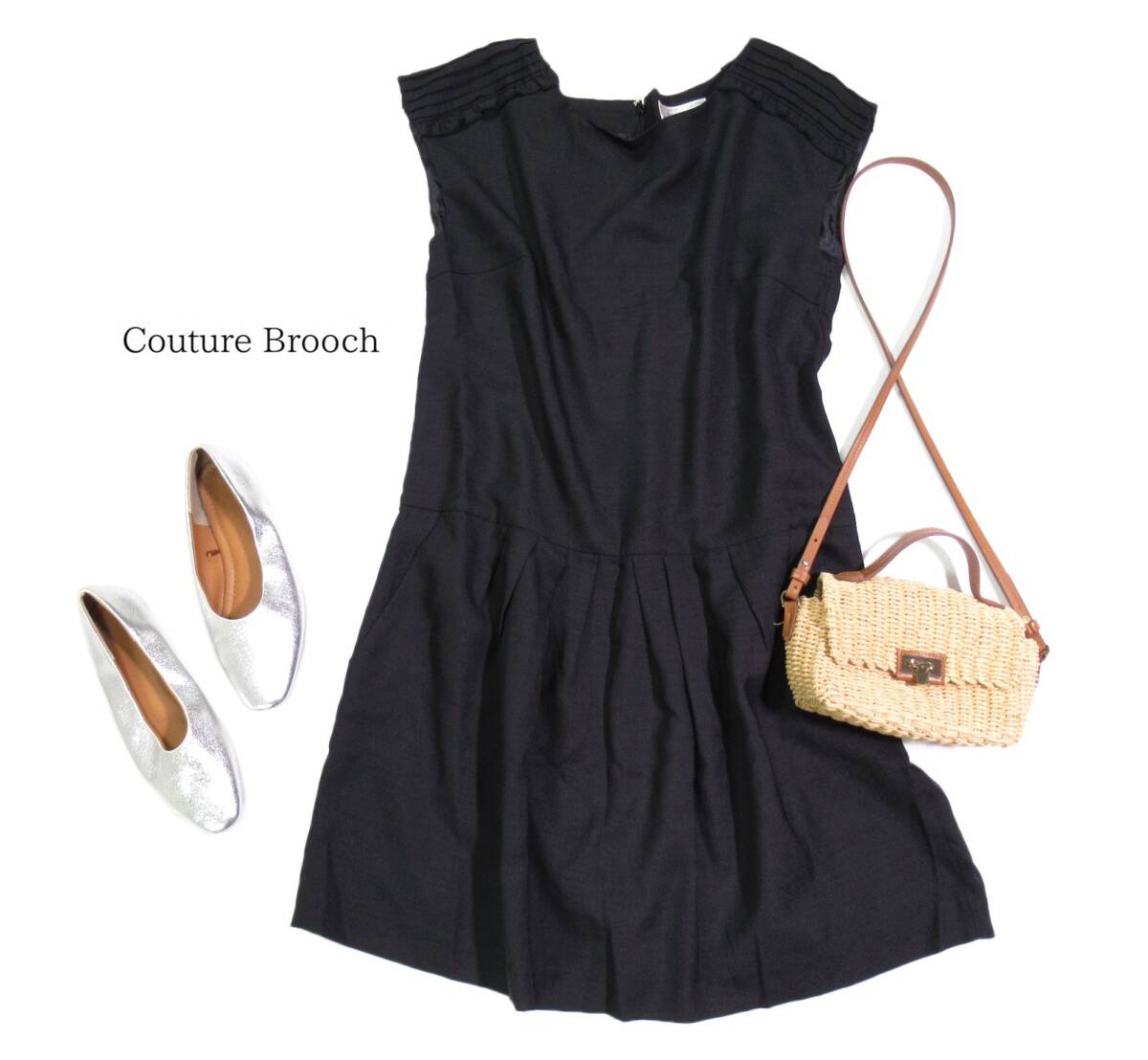 クチュールブローチ couture brooch アナトリエ 大人可愛い☆ バックファスナー デザイン ワンピース 40拍卖