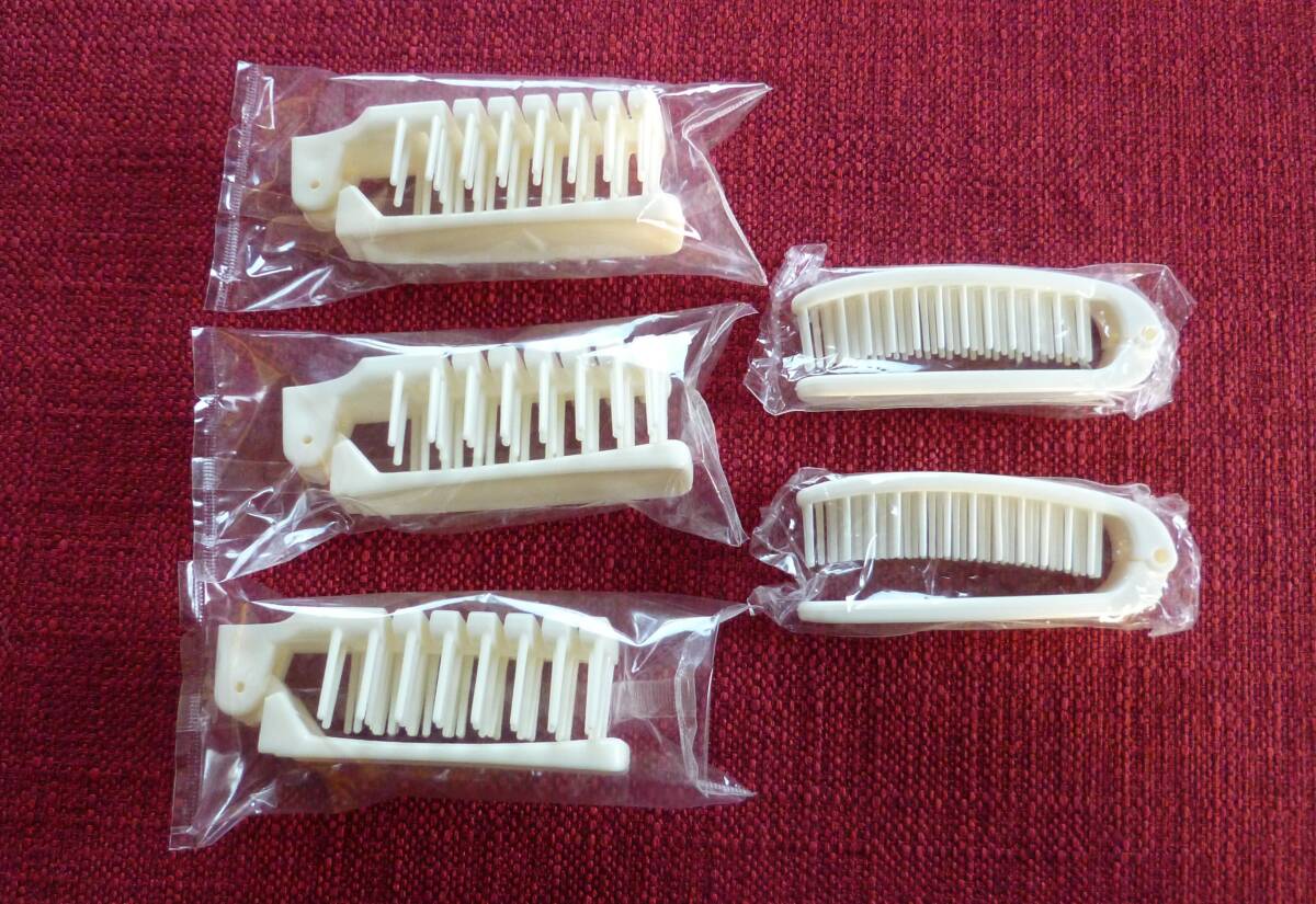 未開封☆折り畳み ヘアブラシ まとめて5点 セット ホテルアメニティ 新品未使用拍卖