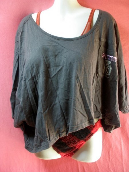 USED SPLENDID ボレロTシャツ サイズM ダークグレー拍卖