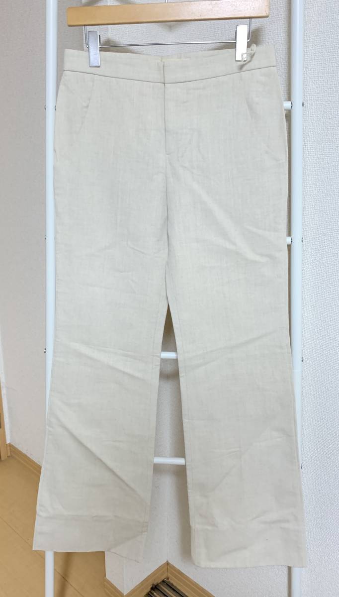 美品★ MARNI マルニ 綿麻 ワイドパンツ 38 イタリア製 アイボリー拍卖