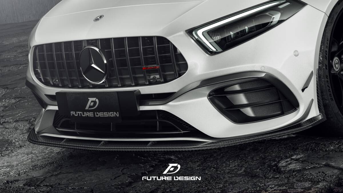 【FUTURE DESIGN】BENZ メルセデス・ベンツ W177 A45専用 フロント リップスポイラー 本物Drycabon ドライカーボン エアロ カスタム拍卖