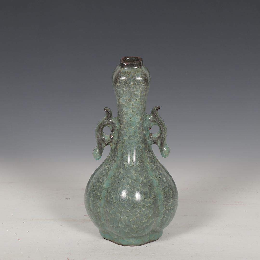 溪口官窯 双耳瓶 唐物 箱付き 陶磁器 中国美術 置物 賞物 RG77拍卖