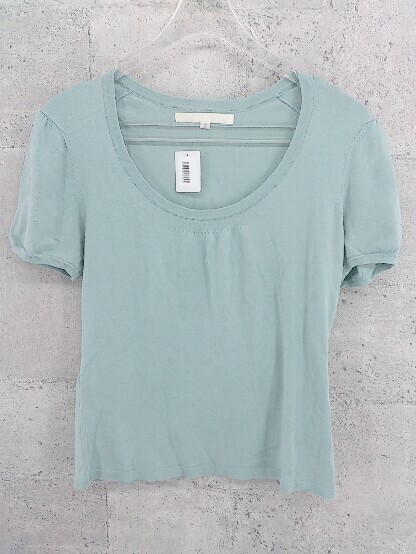 ◇ NATURAL BEAUTY ナチュラルビューティー 半袖 ニット セーター サイズ38 グリーン レディース拍卖