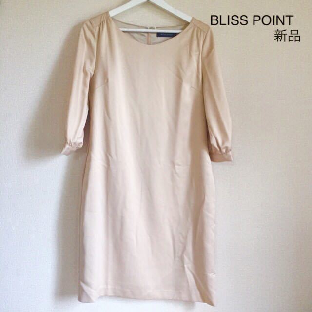 【新品】BLISS POINT ブリスポイント ジョーゼットソデ切替えワンピース拍卖