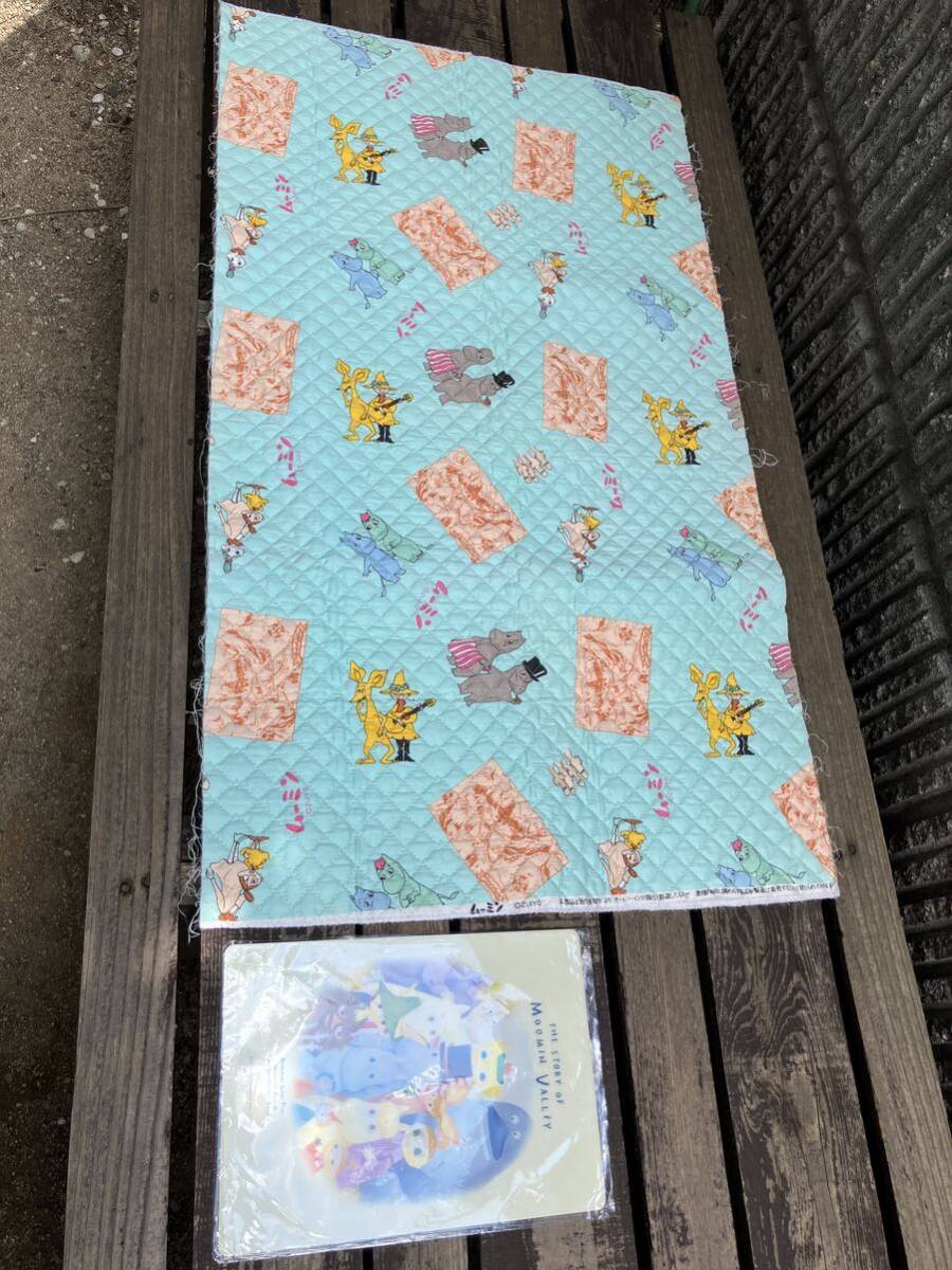 かわいい未使用ムーミン ホームソーイング生地50×88 ムーミン下敷き /スナフキン ムーミン谷拍卖
