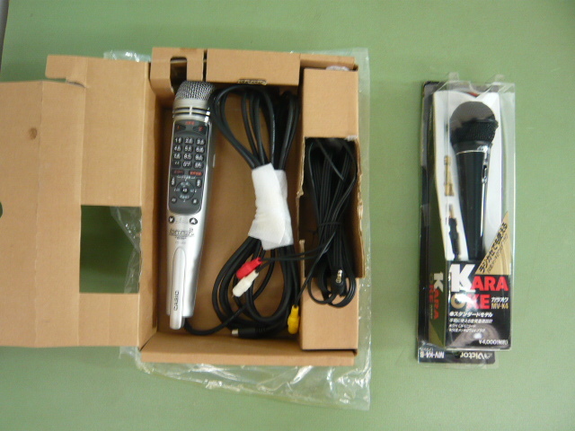 B757◆CASIO カシオ 通信カラオケスタジアム BB KS-1BB &ビクター マイク ダイナミック型 2点セット◆未使用、中古美品◆拍卖