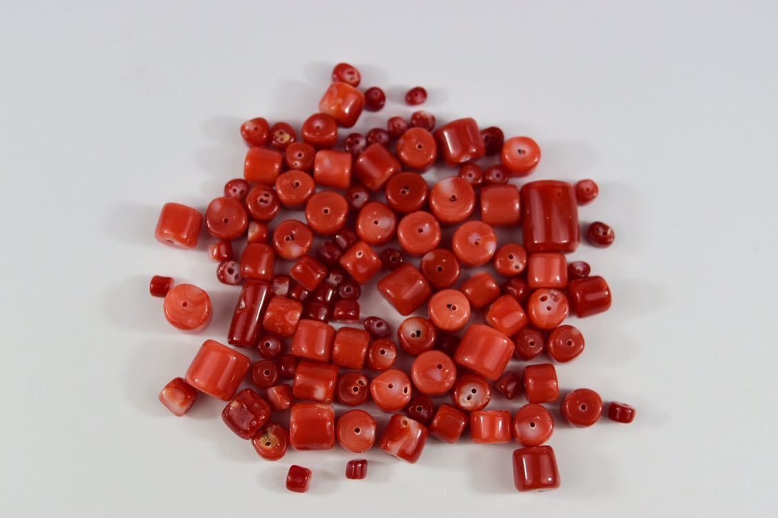 DM17 美品 赤珊瑚 血赤珊瑚ルース 指輪・ネックレス等アクセサリーパーツ 纏めて38g拍卖