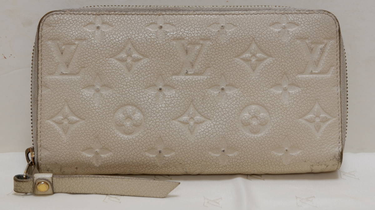 ◎税込特価◎ルイヴィトンLouisVuittonアンプラント白系ラウンドファスナー良品★Used★拍卖