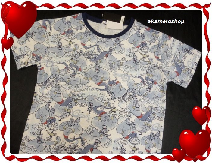 即決◆ジーニー Disney◆半袖Tシャツ【L】総柄 新品タグ付き レディース アラジンと魔法のランプ◆拍卖