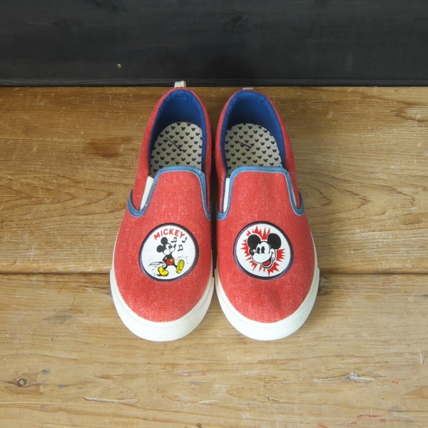 ★DISNEY★JUNK FOOD★ミッキー★ジャンクフード★スリッポン★レッド★4(22.0cm相当)拍卖