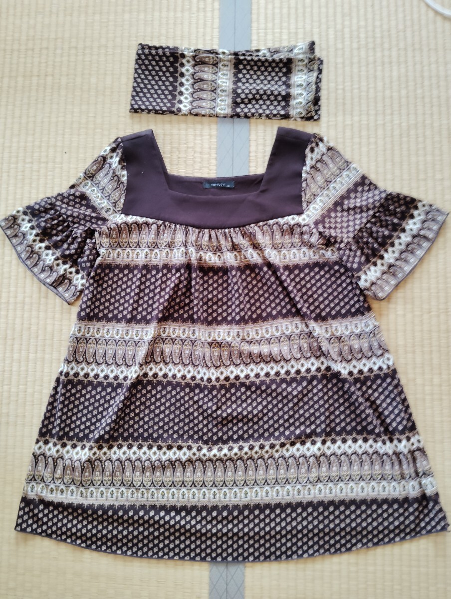 チュニック 半袖 ストール付き拍卖