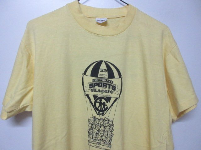 80s vintage Tシャツ L 黄色 アドバルーン シングル ヴィンテージ アメカジ古着 sy160拍卖