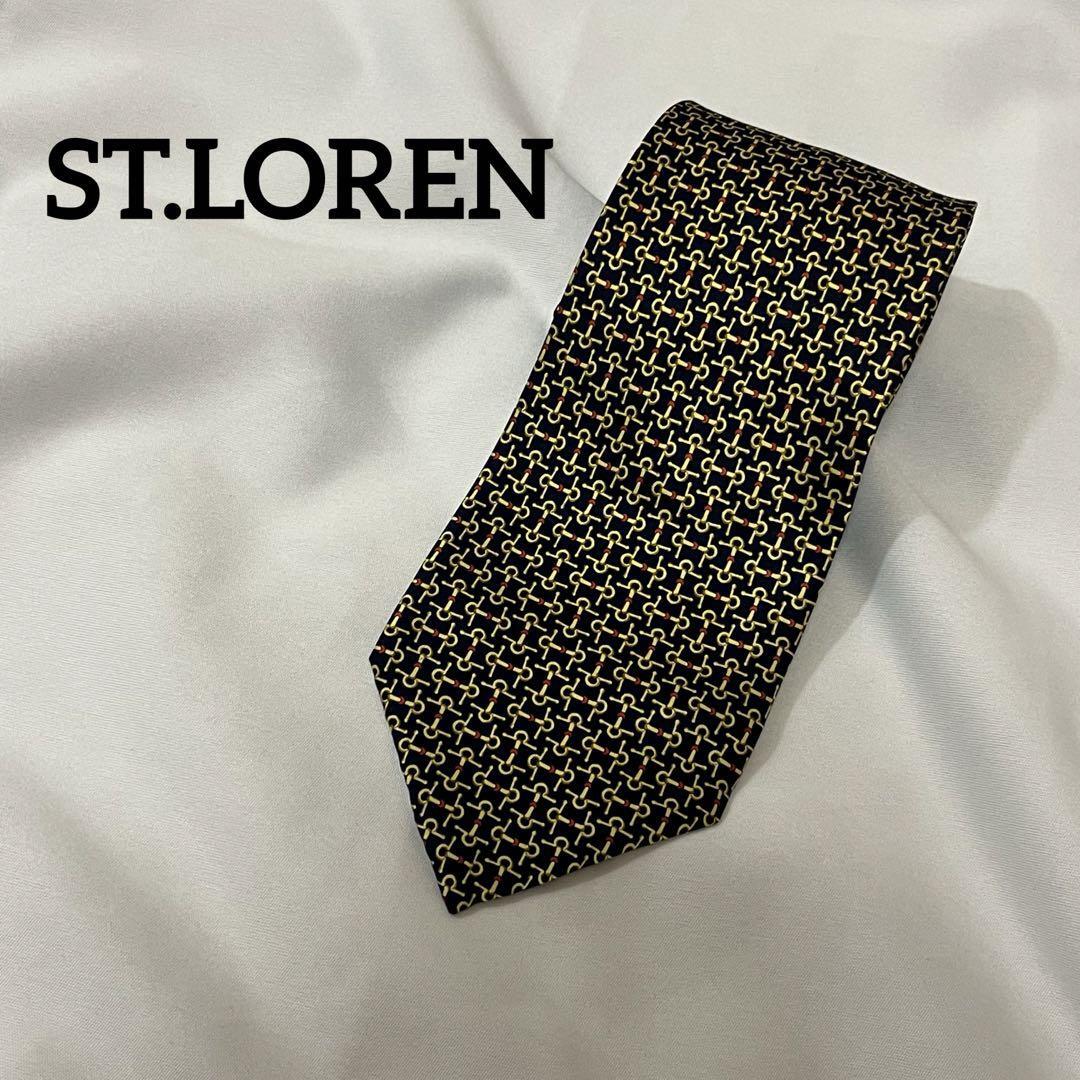 ST.LOREN シルクネクタイ 総柄 イタリア製 メンズ 紳士 派手デザイン拍卖