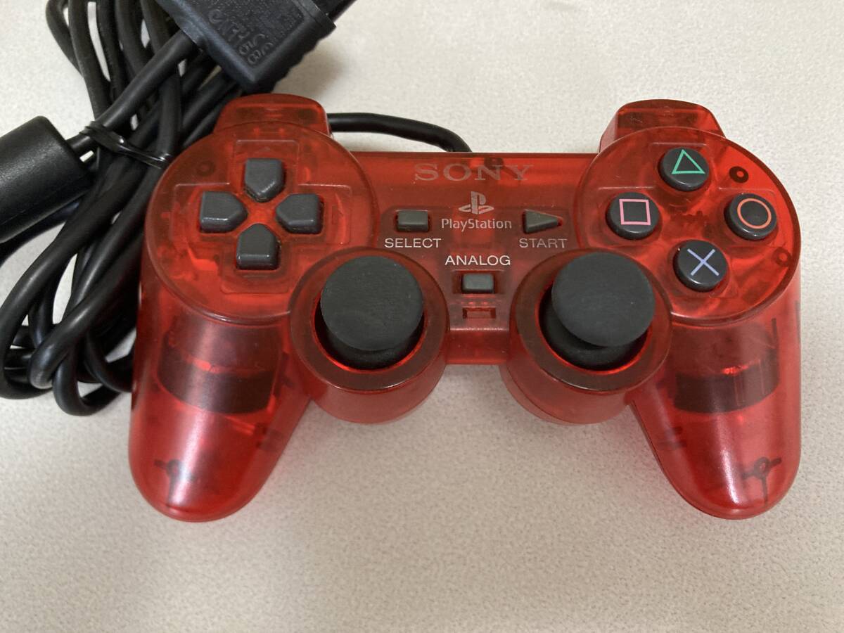 2024-0710 プレイステーション2 コントローラー デュアルショック2 クリムゾンレッド 動作品拍卖