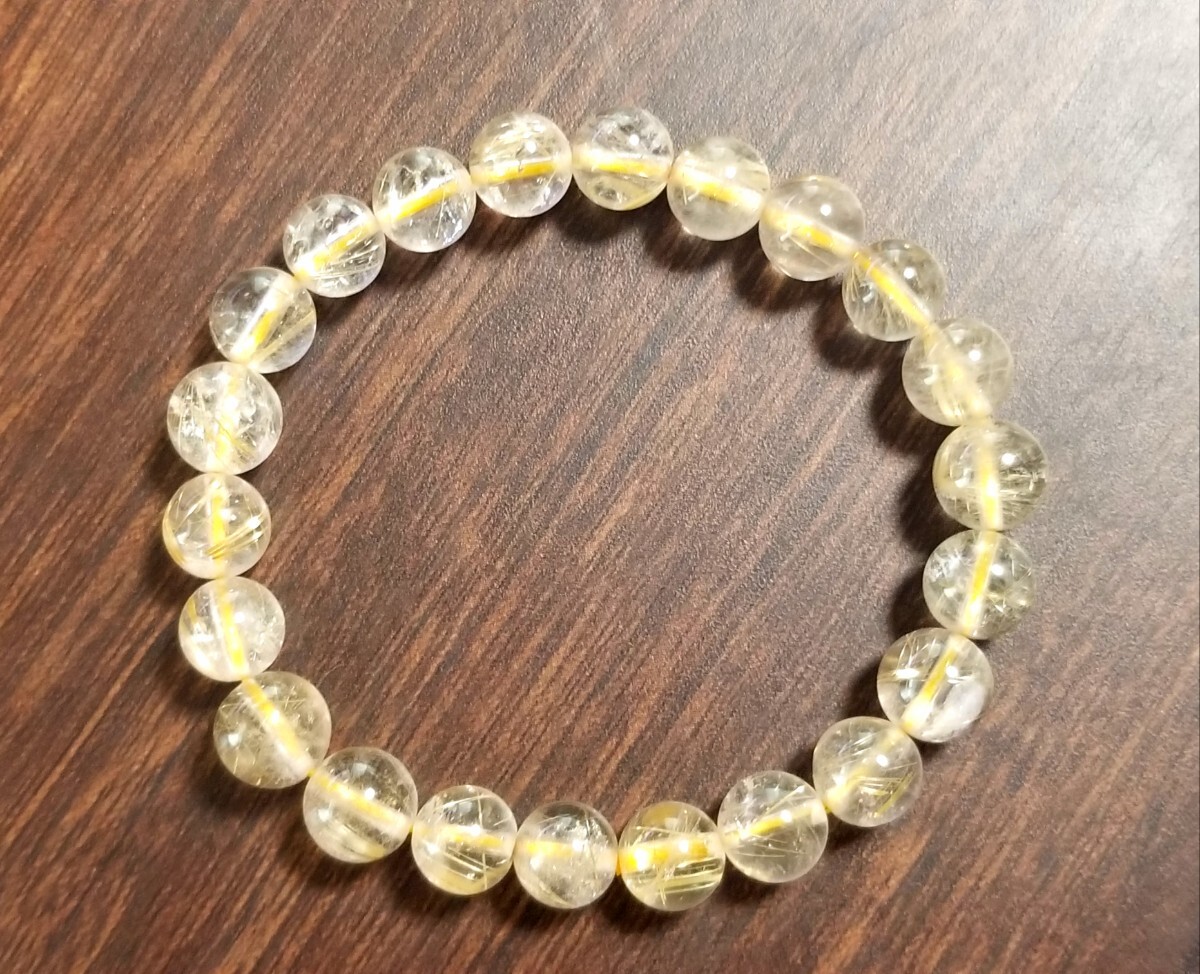 天然石 針水晶 ルチルクォーツ ブレスレット アクセサリー ①拍卖