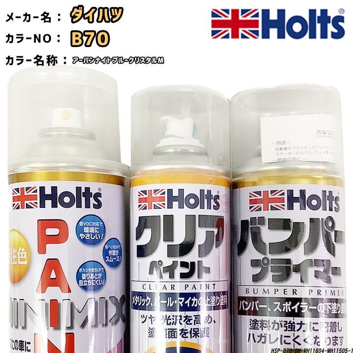 holts ペイントスプレー ダイハツ B70 アーバンナイトブルークリスタルM ホルツ MINIMIX クリアスプレー バンパープライマー セット拍卖