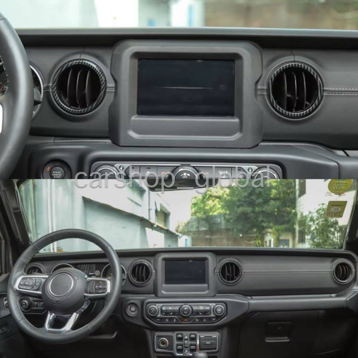 ジープ ラングラー JL グラディエーター JT フロント エアコンリング カーボン カバー トリム 2.0L/3.6L スポーツ/サハラ/ルビコン等 4個拍卖