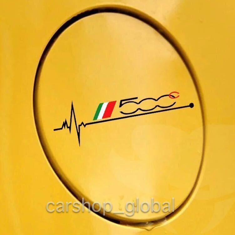 フィアット FIAT 500Cロゴ 給油口 フューエルタンク ステッカー デカール 2色有り ブラック/ホワイト チンク/パンダ/アバルト/ABARTH等拍卖