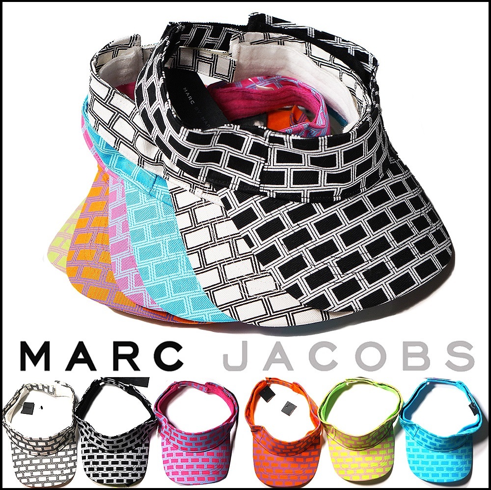 新品【 MARC BY MARC JACOBS マーク バイ マークジェイコブス 】男女兼用/爽やかコットン生地/パイル裏地カラーサンバイザー拍卖