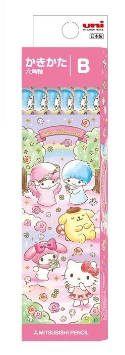 【即決】◆サンリオ キャラクター◆マイメロ・キティちゃん・ツインスターズキキララ・ポムポムプリン かきかた鉛筆 B 12本 六角軸 新入学拍卖