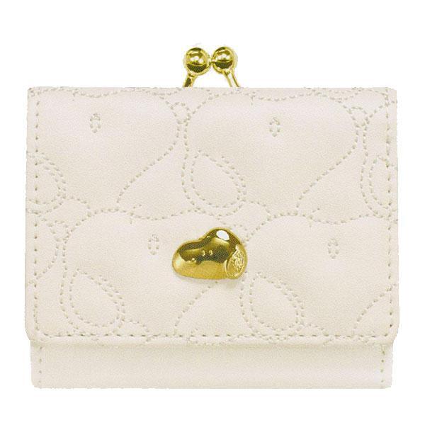 【即決】▽スヌーピー 三つ折り財布▽SNOOPY 財布 キッズウォレット がま口 キルティング風 アイボリー プレゼント// 123760拍卖