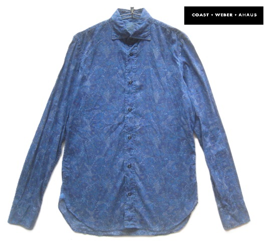 美品ブルガリア製!!コーストウェバーアハウス COAST+WEBER+AHAUS*モンクレール兄弟ブランド フラワープリント 総柄シャツ S 実寸M 花柄拍卖