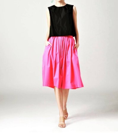 新品 定価15400円 Tiara ティアラ メルローズ ピンク フレア スカート 膝丈 ペチコート付き MELROSE拍卖