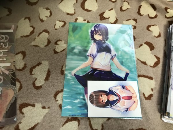 d078クリアファイル がばお。) C94/ゆあがりこーひー メロンブックス特典 制服ちゃん イラストカード付拍卖