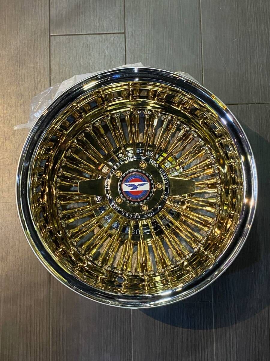 ★☆ ゼニスワイヤーホイール 13インチ 72ストレートスポーク トリプルゴールド ローライダー インパラ キャデ タウンカー★☆拍卖