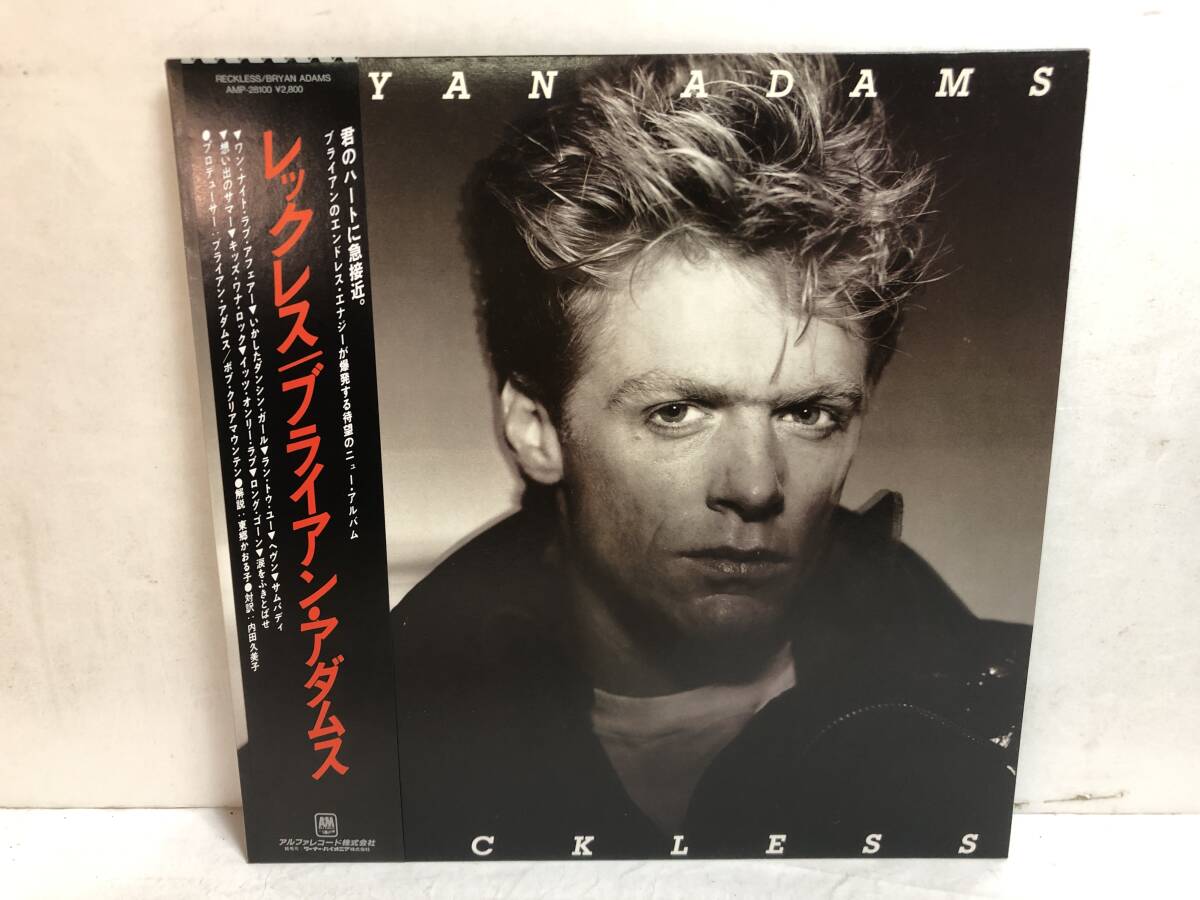 40707S 帯付12inch LP★ブライアン・アダムス/BRYAN ADAMS/RECKLESS★AMP 28100拍卖