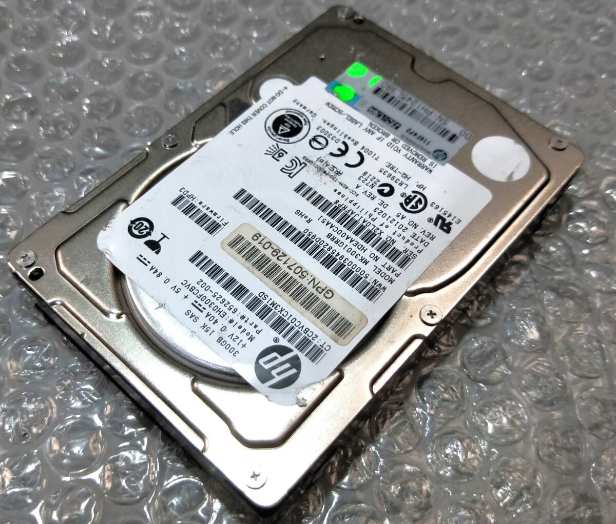 【中古パーツ】 2.5イン HP MK3001GRRB 15K SAS 300GB HDD 正常品 1台■ SAS 2518拍卖