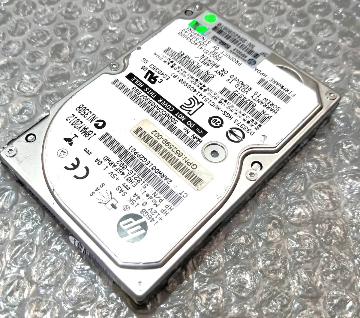 【中古パーツ】 2.5インチ HP EH0146FARWD 15K SAS 146GB HDD 正常品 1台■ SAS 2629拍卖