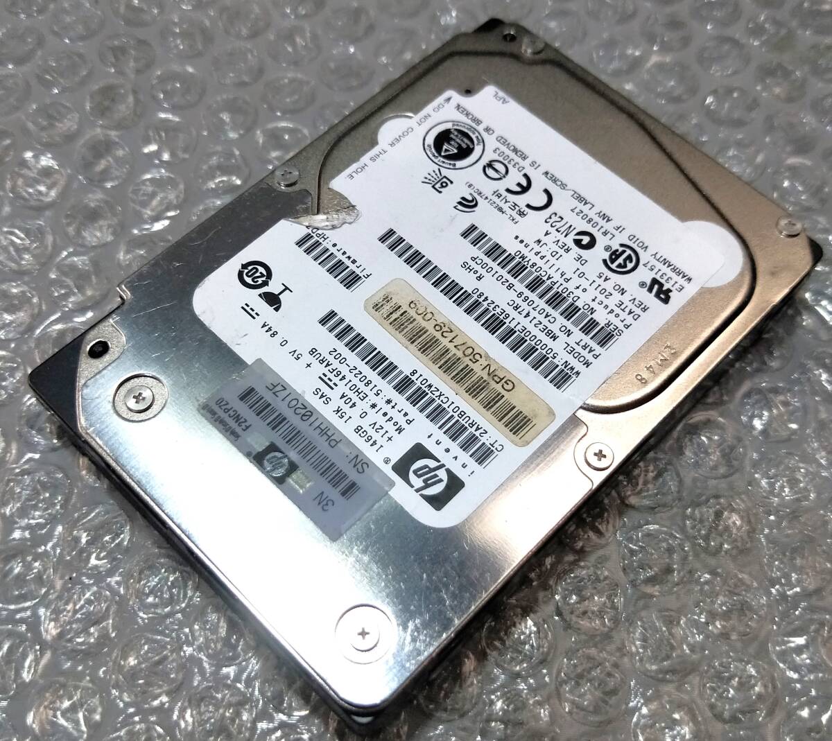 【中古パーツ】 2.5インチ HP EH0146FARUB 15K SAS 146GB HDD 正常品 1台■ SAS 2620拍卖