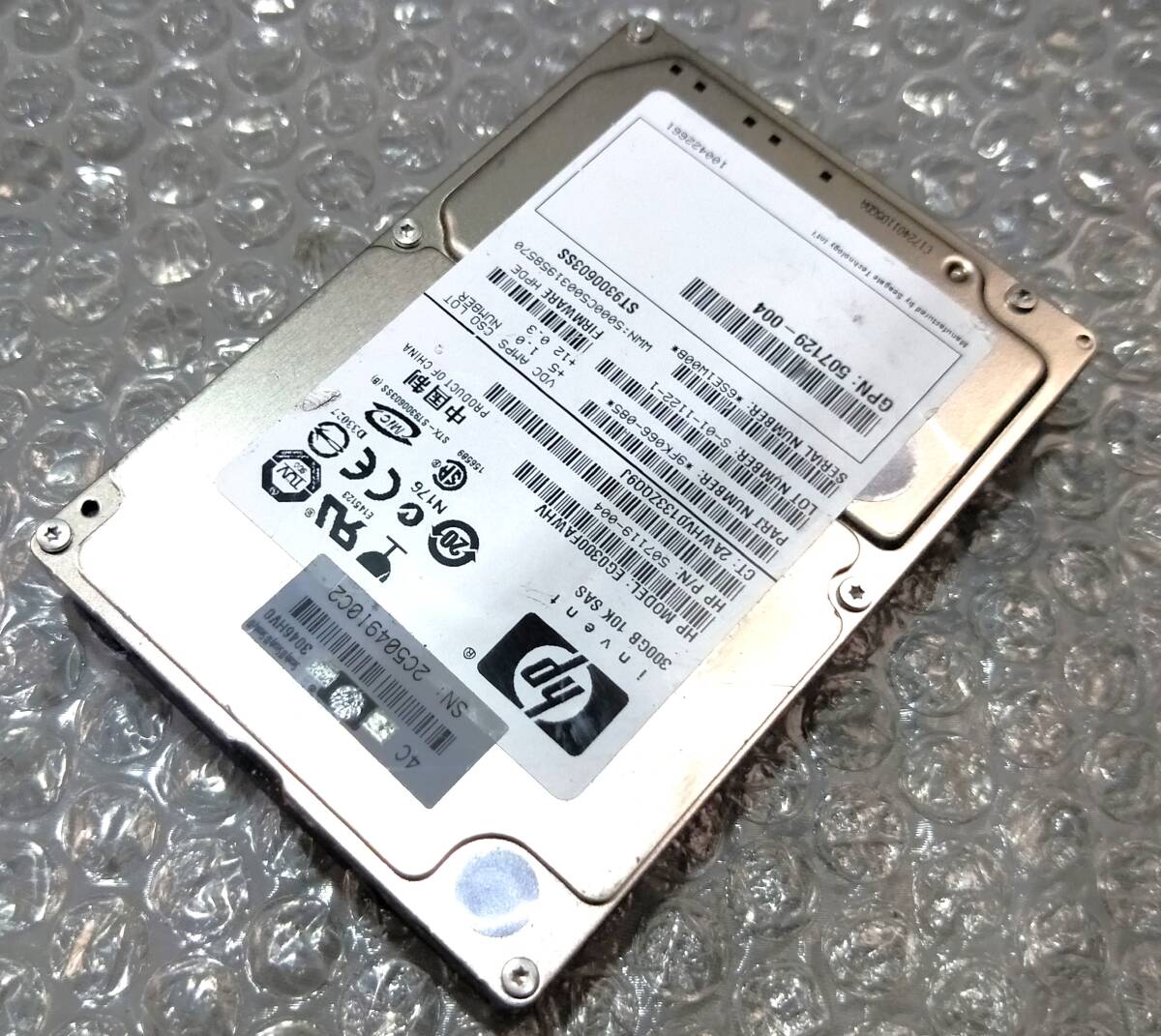 【中古パーツ】 2.5インチ HP EG0300FAWHV 10K SAS 300GB HDD 正常品 1台■ SAS 2647拍卖