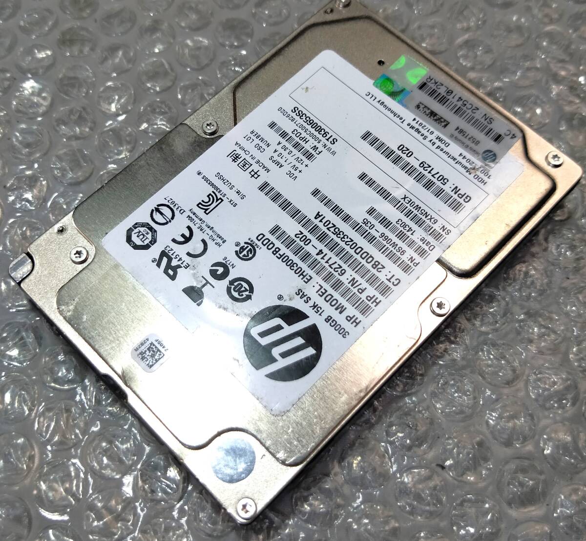 【中古パーツ】 2.5イン HP EH0300FBQDD 15K SAS 300GB HDD 正常品 1台■ SAS 2559拍卖