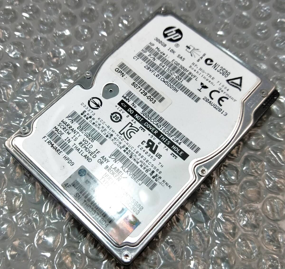 【中古パーツ】 2.5インチ HP EG030FBVFL 10K SAS 300GB HDD 正常品 1台■ SAS 2356拍卖