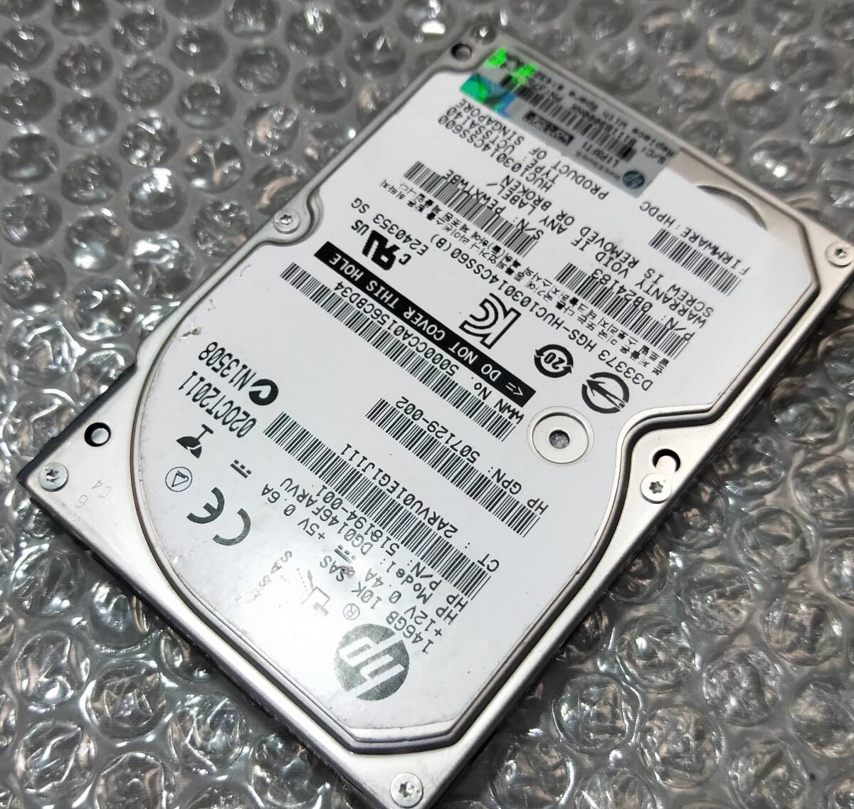 【中古パーツ】 2.5イン HP DG0146FARVU 10K SAS 146GB HDD 正常品 1台■ SAS 2520拍卖