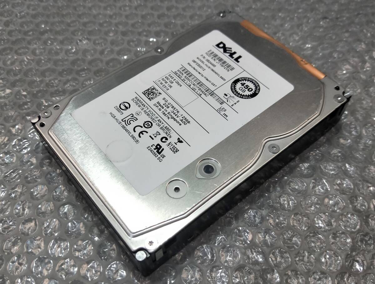 【中古パーツ】 3.5インチ DELL HUS156045VLS600 15K SAS 450GB HDD 正常品 1台■ SAS 2151拍卖