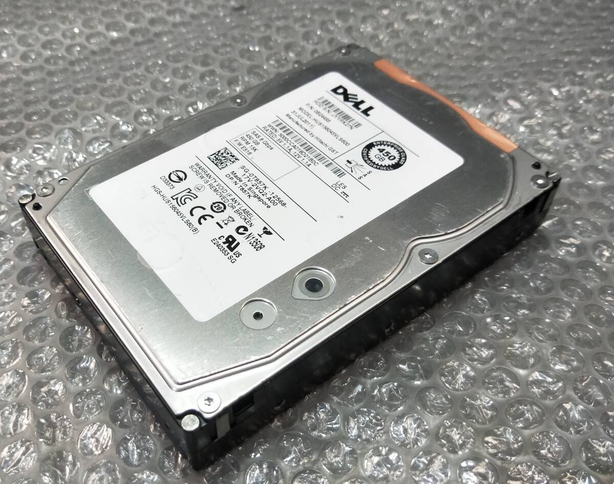【中古パーツ】 3.5インチ DELL HUS156045VLS600 15K SAS 450GB HDD 正常品 1台■ SAS 2095拍卖