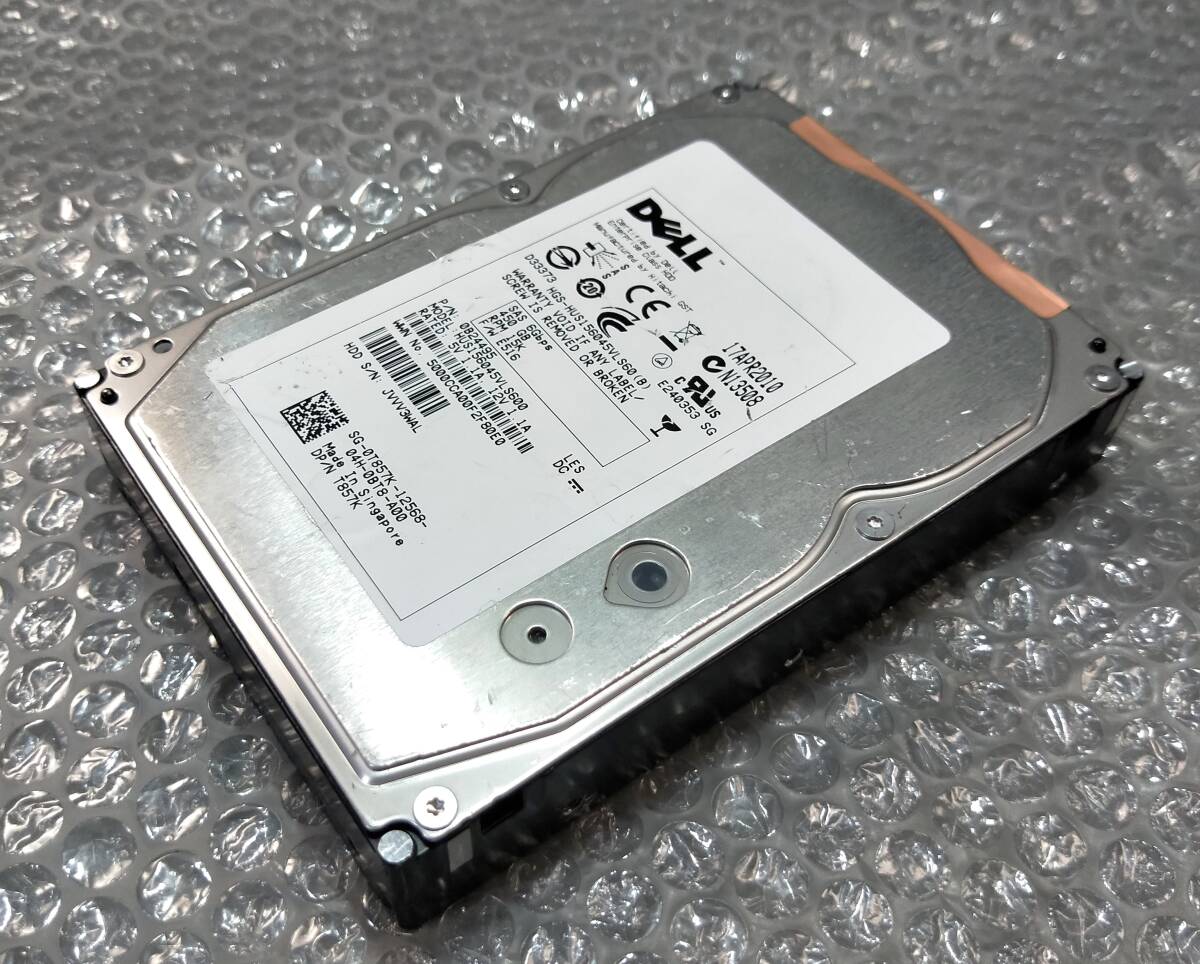 【中古パーツ】 3.5インチ DELL HUS156045VLS600 15K SAS 450GB HDD 正常品 1台■ SAS 2068拍卖
