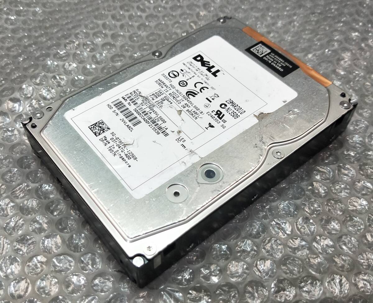 【中古パーツ】 3.5インチ DELL HGS-HUS156045VLS60(B) 15K SAS 450GB HDD 正常品 1台■ SAS 2163拍卖