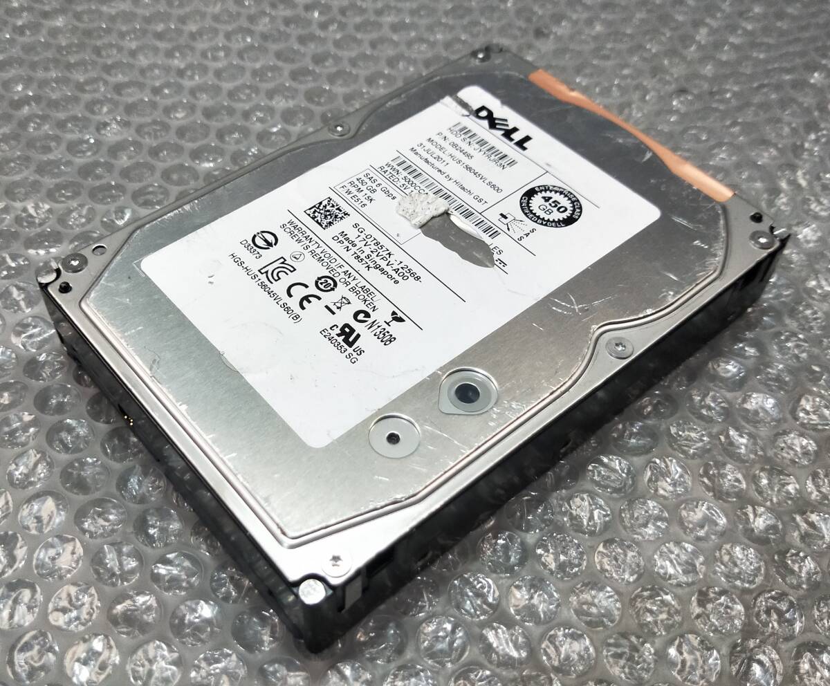 【中古パーツ】 3.5インチ DELL HUS156045VLS600 15K SAS 450GB HDD 正常品 1台■ SAS 2150拍卖