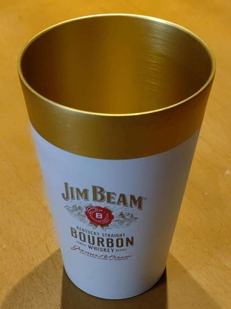 注目:JIM BEAM ★ ジムビームホワイトタンブラー 満タン(約)390cc ジョッキ グラス 1個のみ在庫有り ★ 美品拍卖