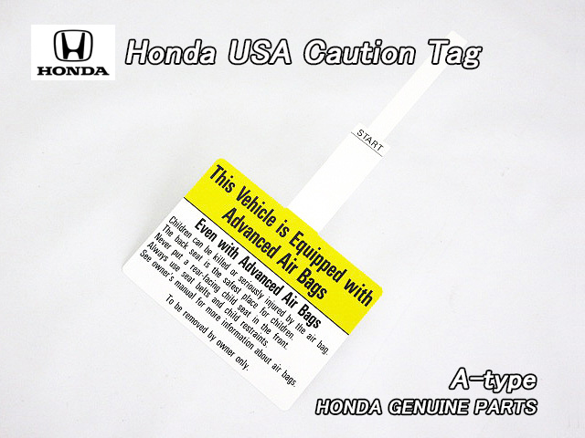 ホンダUSタグ【HONDA】米国USA純正吊り下げラベル内装Passenger.SRS.Caution助手席エアバック警告/USDM北米仕様CR-V.C-RV.CRV.RD.RE.RM.RW拍卖