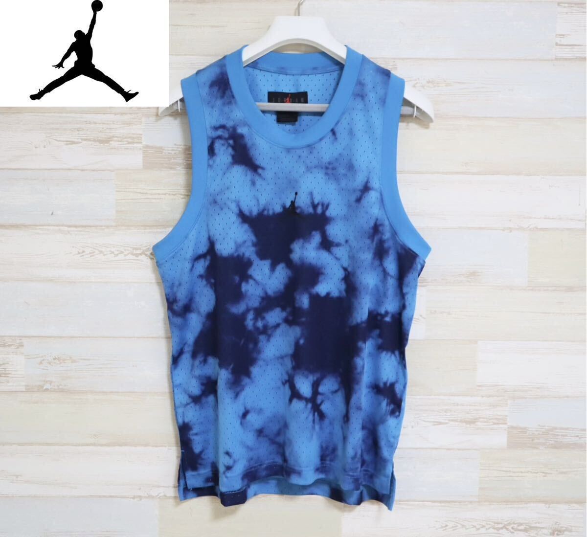 新品 Lサイズ NIKE ナイキ ジョーダン バスケットボール タンクトップ ノースリーブ JD BC MESH TANK ブルー タイダイ拍卖